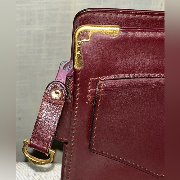 Vintage Cartier Leather Bordeaux Burgundy Clutch Wristlet - Picture 3 of 14